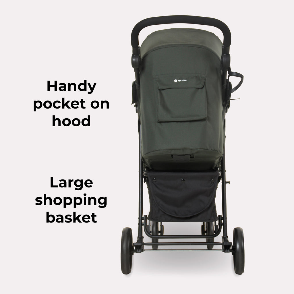 MB30 Plus Pushchair Forest Green - Lightweight Easy To Push With Large Shopping Basket