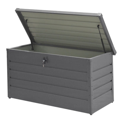 350L Grey Metal Lockable Garden Storage Box