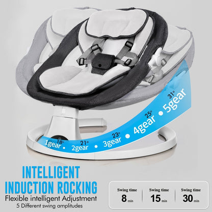 FK Sports Electric Baby Swing Rocker Chair - With Bluetooth Music And Remote Control For Soothing