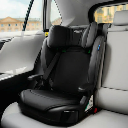 Graco Junior Maxi I-Size R129 Belt-Fitted High-Back Booster Seat Midnight - Front-Facing With Side-Impact Protection