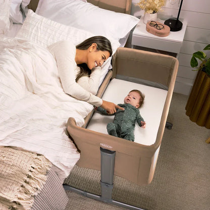 Graco Sweet2Sleep Bedside Crib Oatmeal - CoSleeper By Your Side Standalone Or Travel Crib For Birth To 6 Months