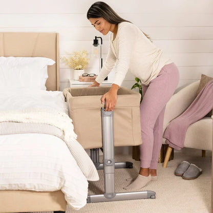 Graco Sweet2Sleep Bedside Crib Oatmeal - CoSleeper By Your Side Standalone Or Travel Crib For Birth To 6 Months