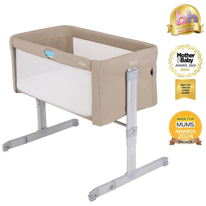 Graco Sweet2Sleep Bedside Crib Oatmeal - CoSleeper By Your Side Standalone Or Travel Crib For Birth To 6 Months