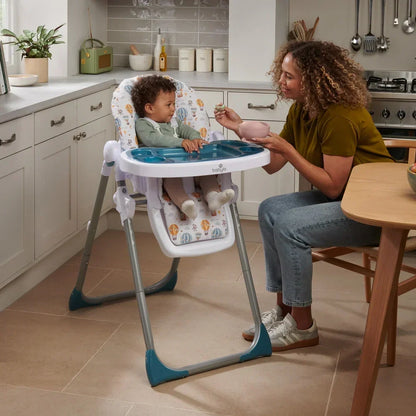 Babylo Hi Lo Convertible High Chair Hot Air Balloons - Six Adjustable Heights From 6 Months To 3 Years