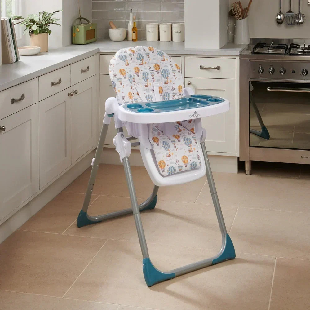 Babylo Hi Lo Convertible High Chair Hot Air Balloons - Six Adjustable Heights From 6 Months To 3 Years