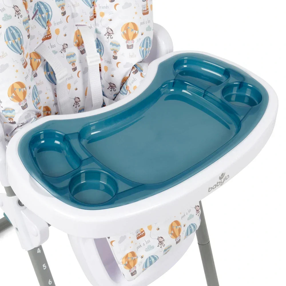 Babylo Hi Lo Convertible High Chair Hot Air Balloons - Six Adjustable Heights From 6 Months To 3 Years
