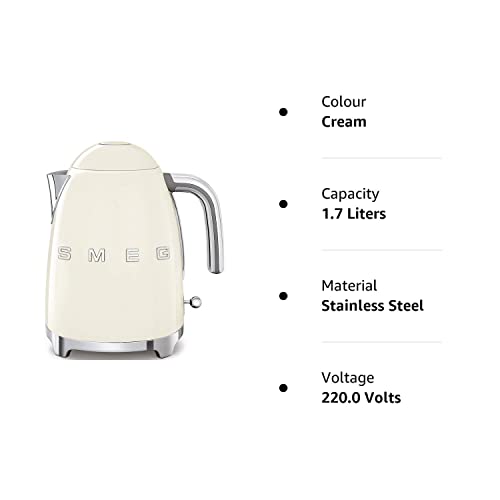 Smeg KLF03CRUK Retro Style Kettle - Cream