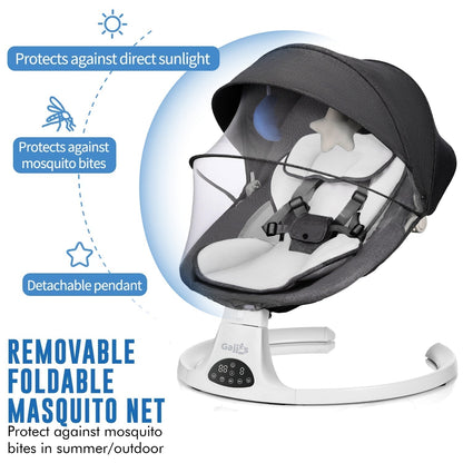 FK Sports Electric Baby Swing Rocker Chair - With Bluetooth Music And Remote Control For Soothing