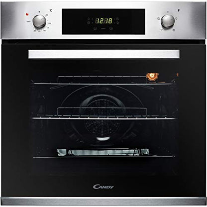 Candy FCP405X Builtin Stainless Steel Fan Oven with 65 Litre Capacity, A Energy Rating, 2 Shelves and 4 Functions
