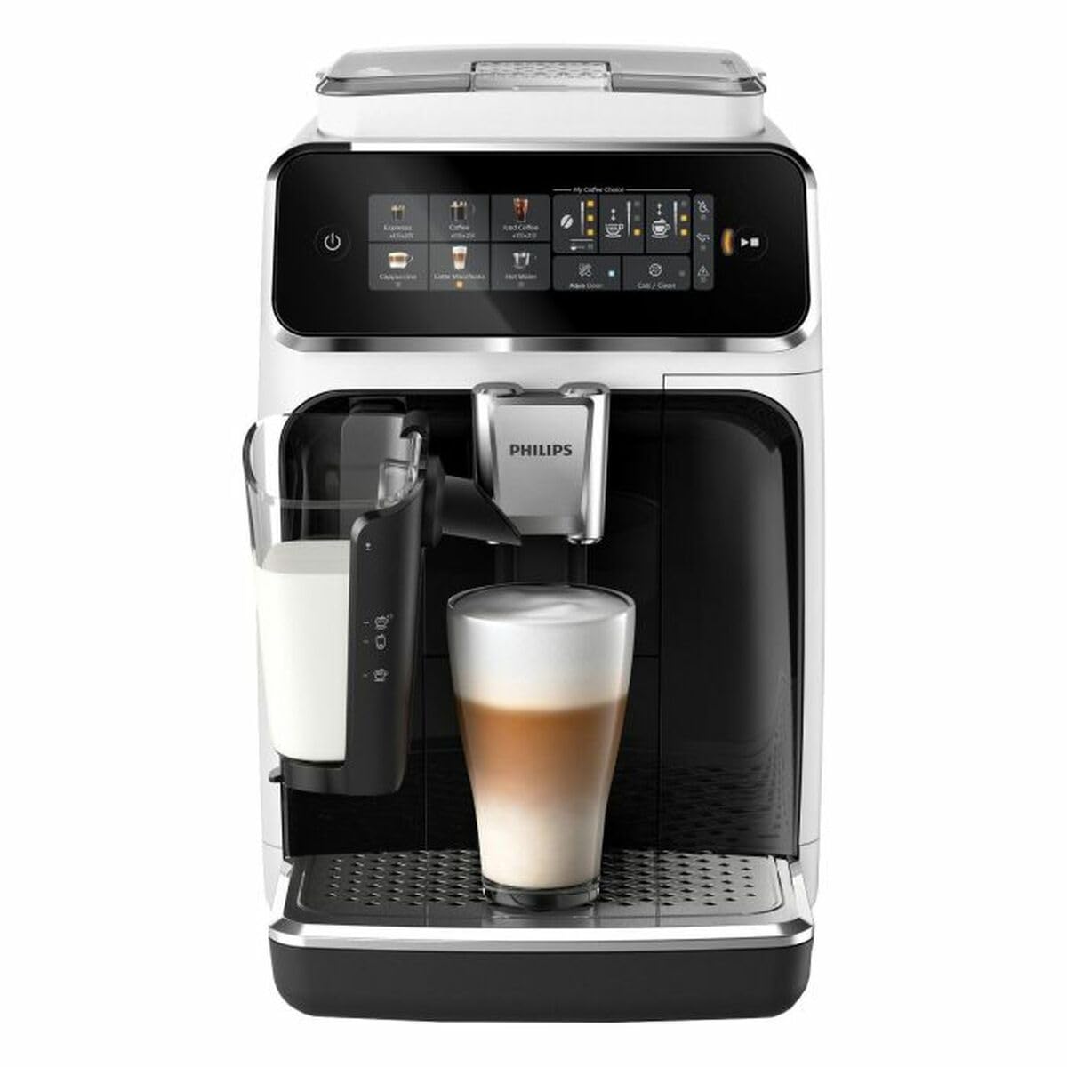 Philips EP3347/90 3300 Series LatteGo Fully Automatic Coffee Machine 1,8L – SilentBrew, AquaClean, 12-stufig, Black/Chrome