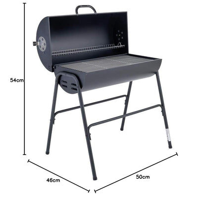 Argos Charcoal Oil Drum BBQ with Warming Rack