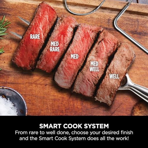 Ninja Woodfire Pro Connect XL Electric BBQ Grill and Smoker with App Control, Digital Probe, Large 7-in-1 Outdoor Grill and Air Fryer with Woodfire Pellets, Weather Resistant, Blue and Black OG901UK