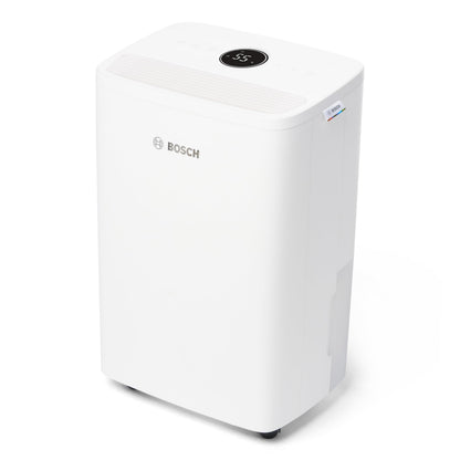 Bosch Dry 2000 Dehumidifier 12L/Day – 35dB, 2,5L Tank, Auto/Nacht/Laundry, 24m², White/Grey