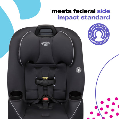 Cosco Kids Easy Elite Slim All In One Convertible Car Seat Grey Glyphs - Extended Use From Newborn To 100 Pound