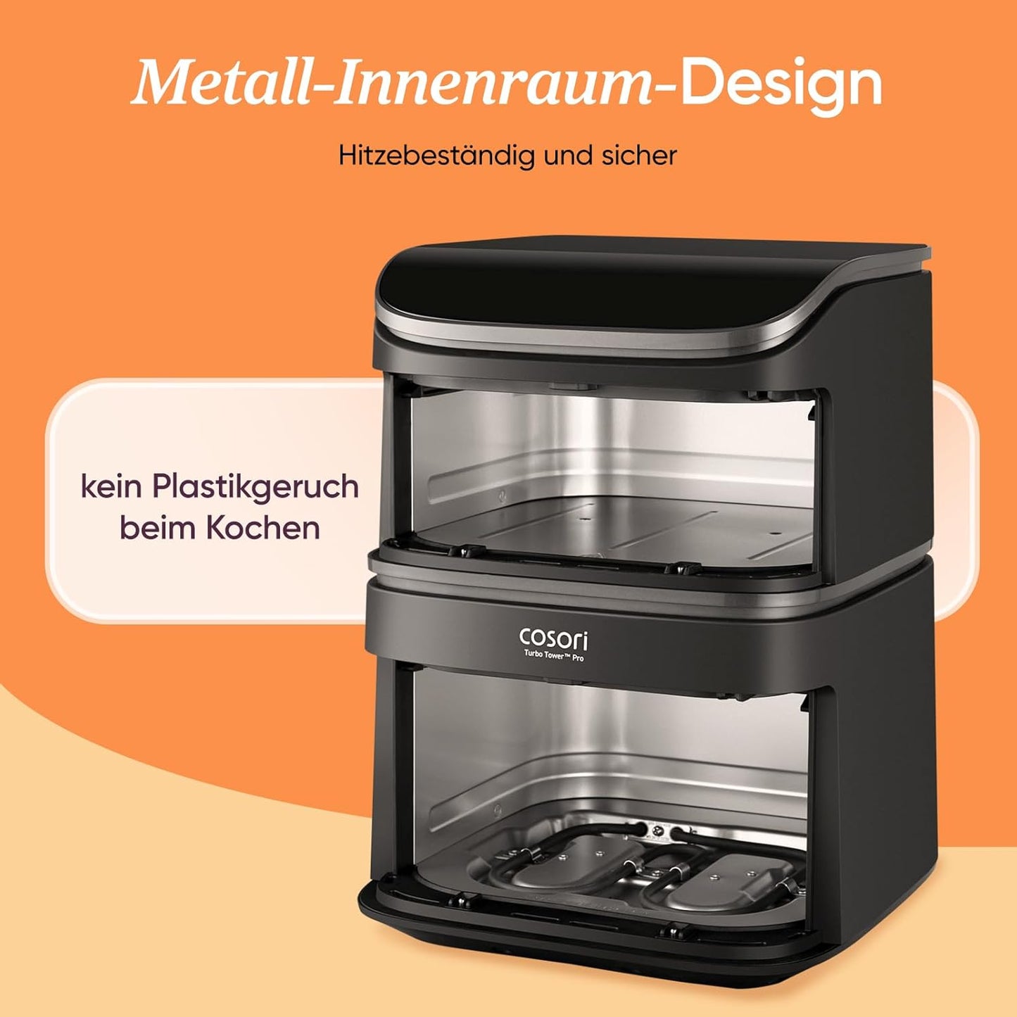 Cosori Turbo Tower Pro CAF-DC113S 10,8L – Keramik, DualBlaze, 5 Fan Speeds, WiFi, 2630W, Silver Grey
