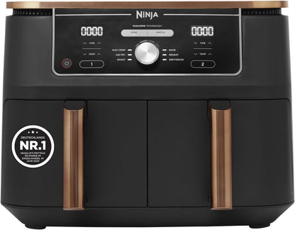 Ninja AF400EUCP Foodi MAX Dual Zone Air Fryer 9,5L – 6 Functions, 2470W, Copper/Black