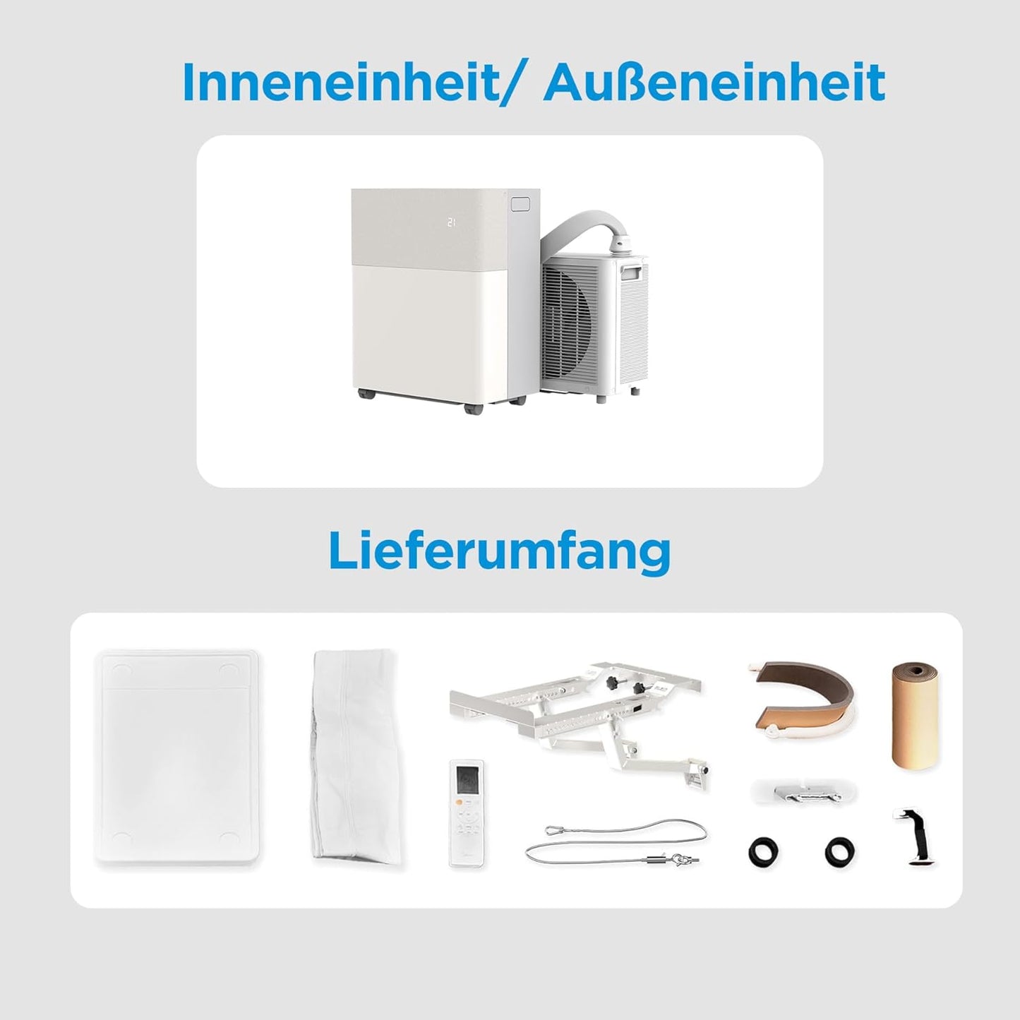 Midea PortaSplit-E Portable Air Conditioner 12.000 BTU – Heating & Cooling, Inverter, App Control, Peach
