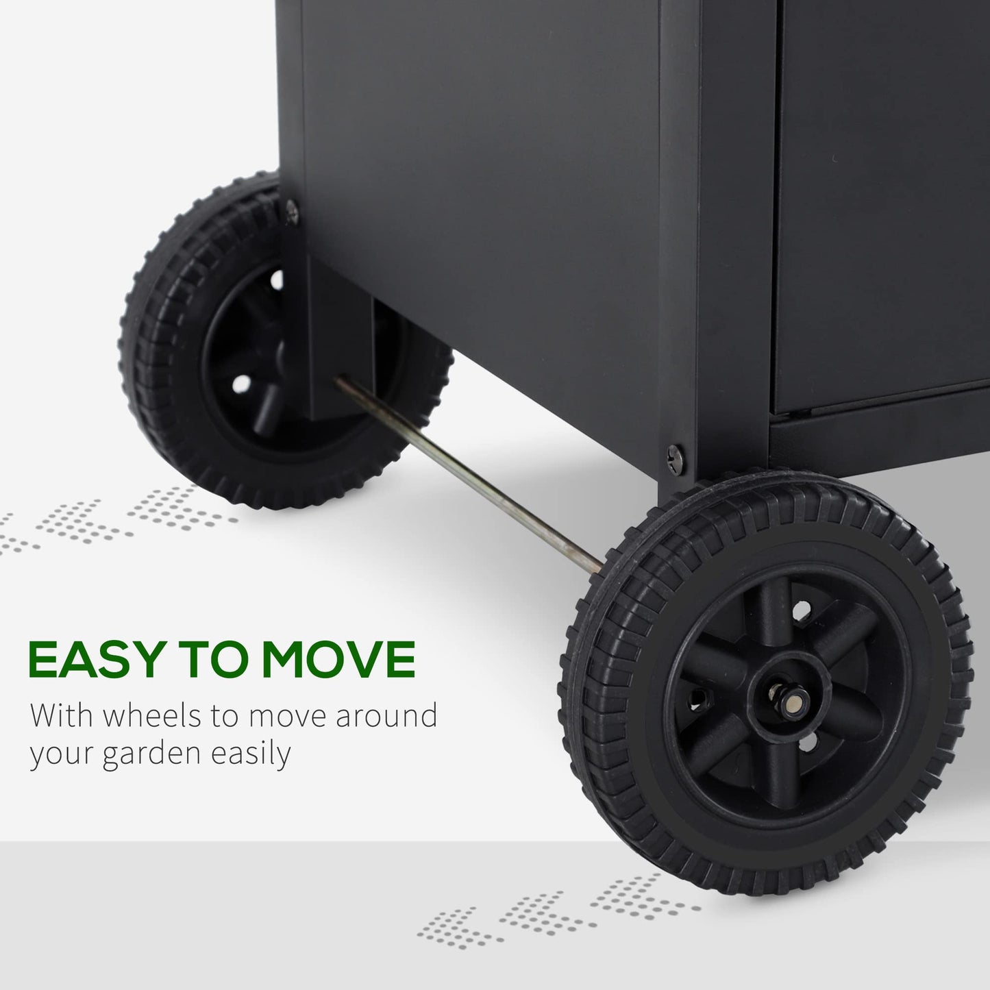 Outsunny Portable 4+1 Gas Burner Grill BBQ Trolley Backyard Garden Smoker Side Burner w/Storage Side Table For Party,Camping And Picnic
