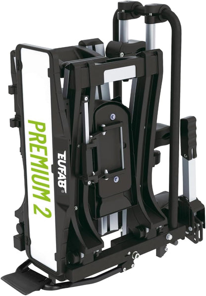 EUFAB PREMIUM 2 Towbar Bike Carrier – 2 Räder, 60kg, E-Bike, Foldable, Lockable, Black