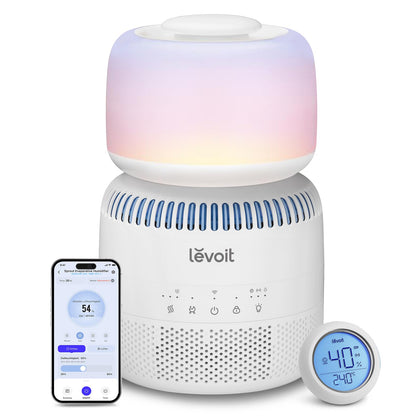Levoit OasisMist LUH-O451S Humidifier 4,5L – Warm & Kalt, VortexMist, 550ml/h, 26dB, WiFi, Moon White