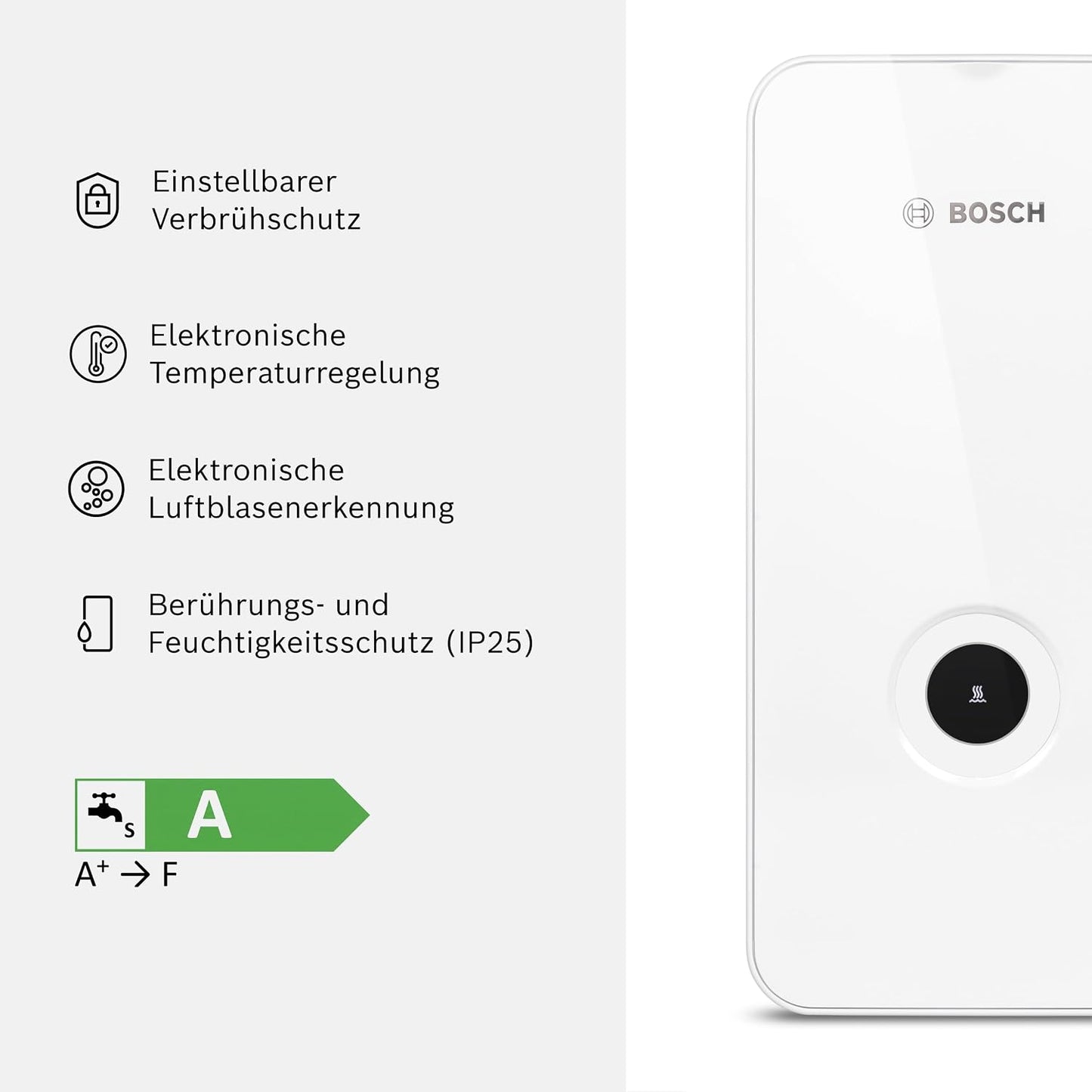 Bosch Thermotechnik Tronic Line 21kW Instant Water Heater – 400V, 60°C, WiFi, Clickfix 2.0, Energy Class A, Stainless Steel