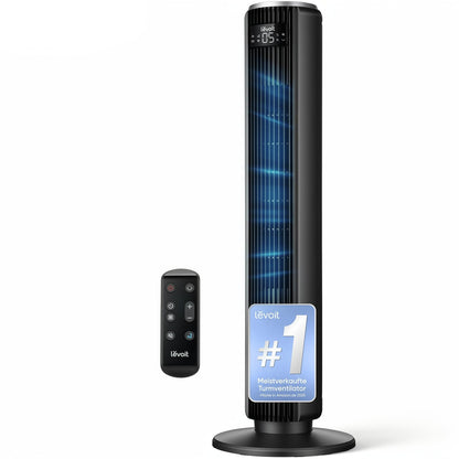 Levoit LTF-F422S-KEU Classic Pro Smart Tower Fan – 12 Speeds, 25dB, 2844m³/h, Alexa, App, Black
