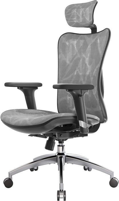 SIHOO M57 Ergonomic Office Chair, 3D-Armrests, Mesh, Headrest, Up to 150 kg, Black