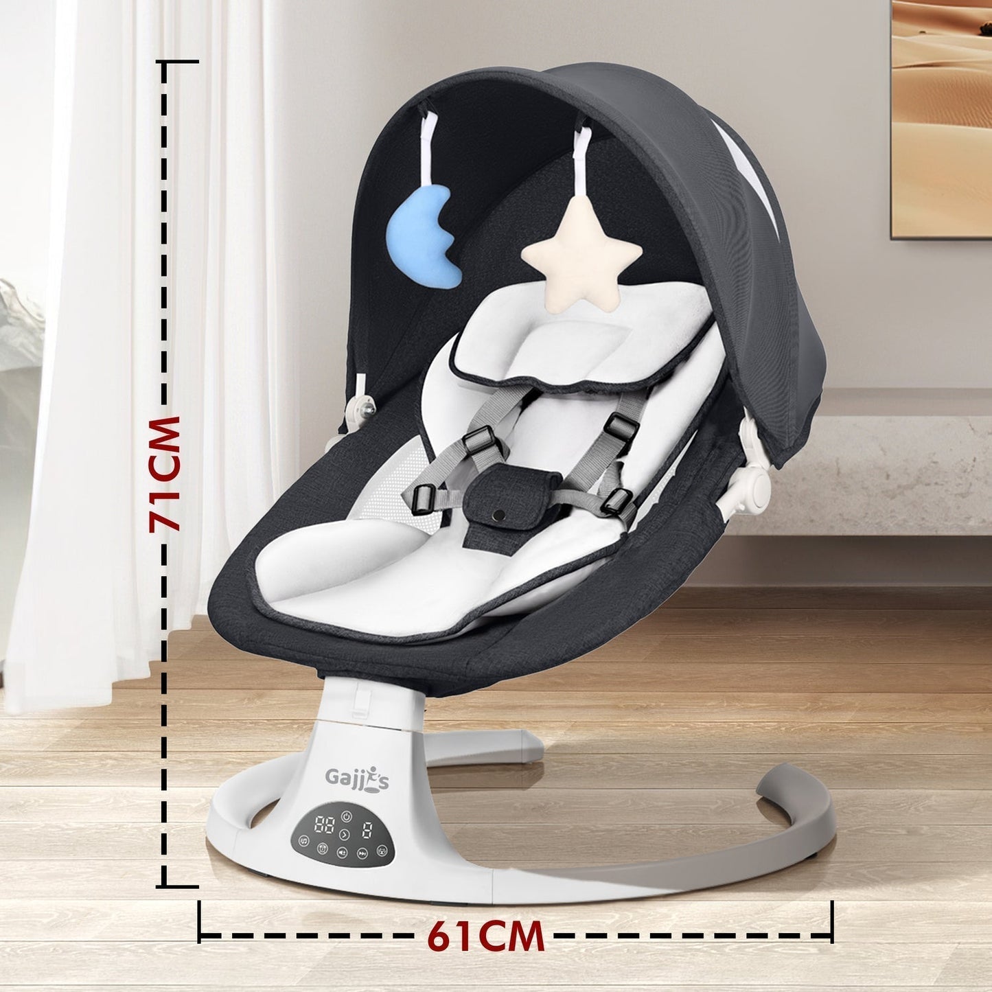 FK Sports Electric Baby Swing Rocker Chair - With Bluetooth Music And Remote Control For Soothing