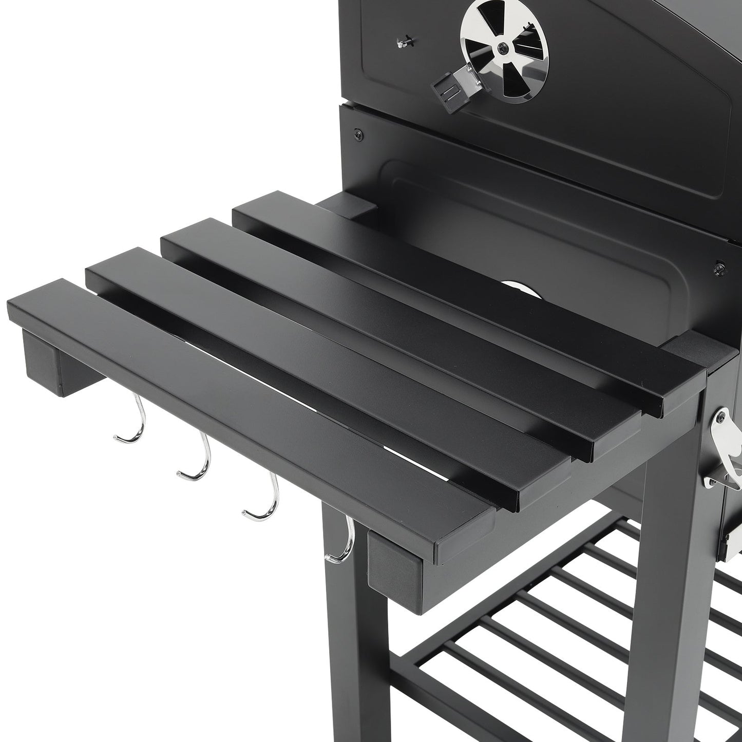 33x43 inch Barrel Charcoal Outdoor BBQ Grill with Side Shelves