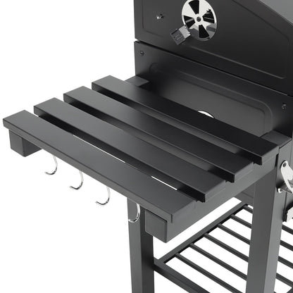 33x43 inch Barrel Charcoal Outdoor BBQ Grill with Side Shelves