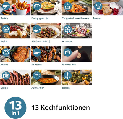 Philips NA229/00 Air Fryer 4,2L – 13-in-1, RapidAir, 9 Programmes, Touchscreen, Black