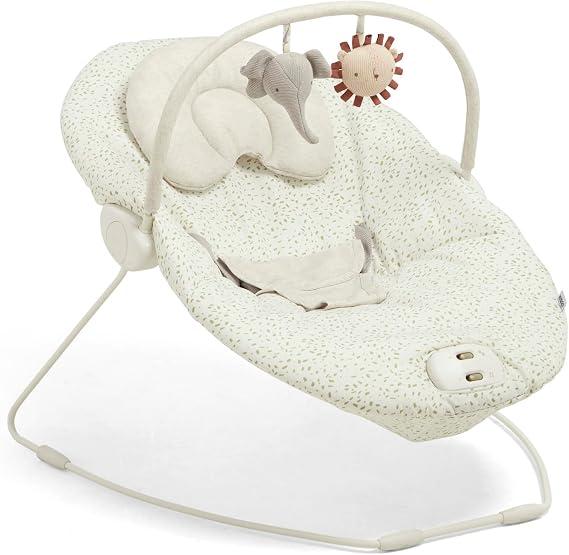 Mamas and Papas Vibrating Musical Capella Baby Bouncing Cradle - Safari Themed Bouncer With Safe Harness