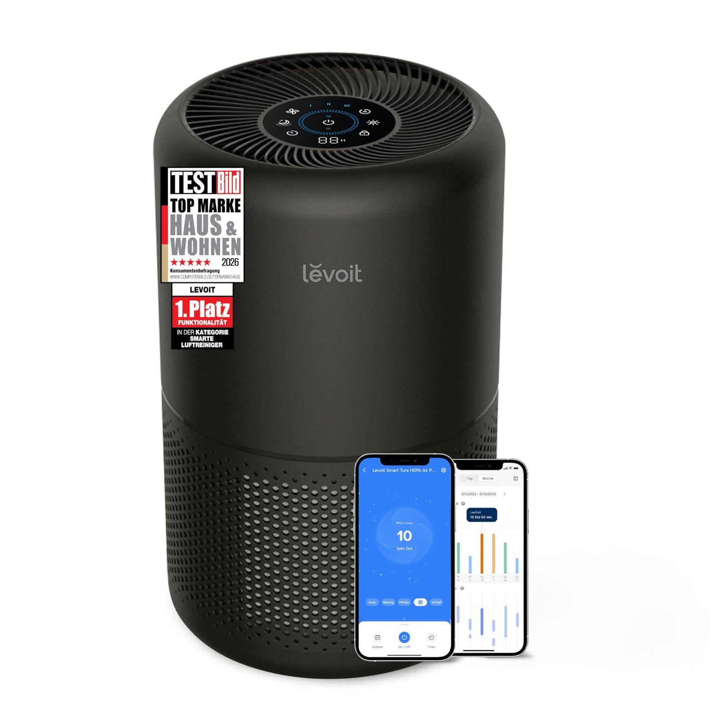 Levoit Vital 200S Smart Air Purifier 416m³/h – HEPA 99,97%, 87m², Pet Mode, 24dB, Alexa, White/Black