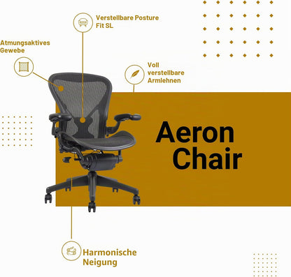 Herman Miller Aeron Classic Office Chair Size B, Refurbished, Ergonomic, Black