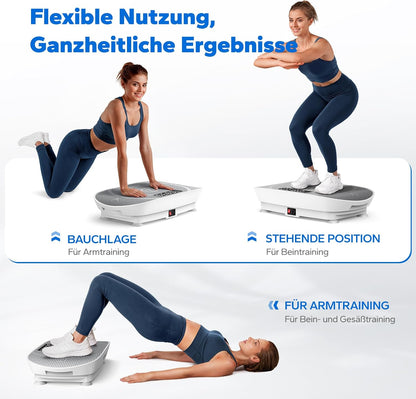 MERACH MR-2398 Slim Vibration Plate – 10 Speeds, <40 dB, 136kg, LED Display, Remote Control, Grey
