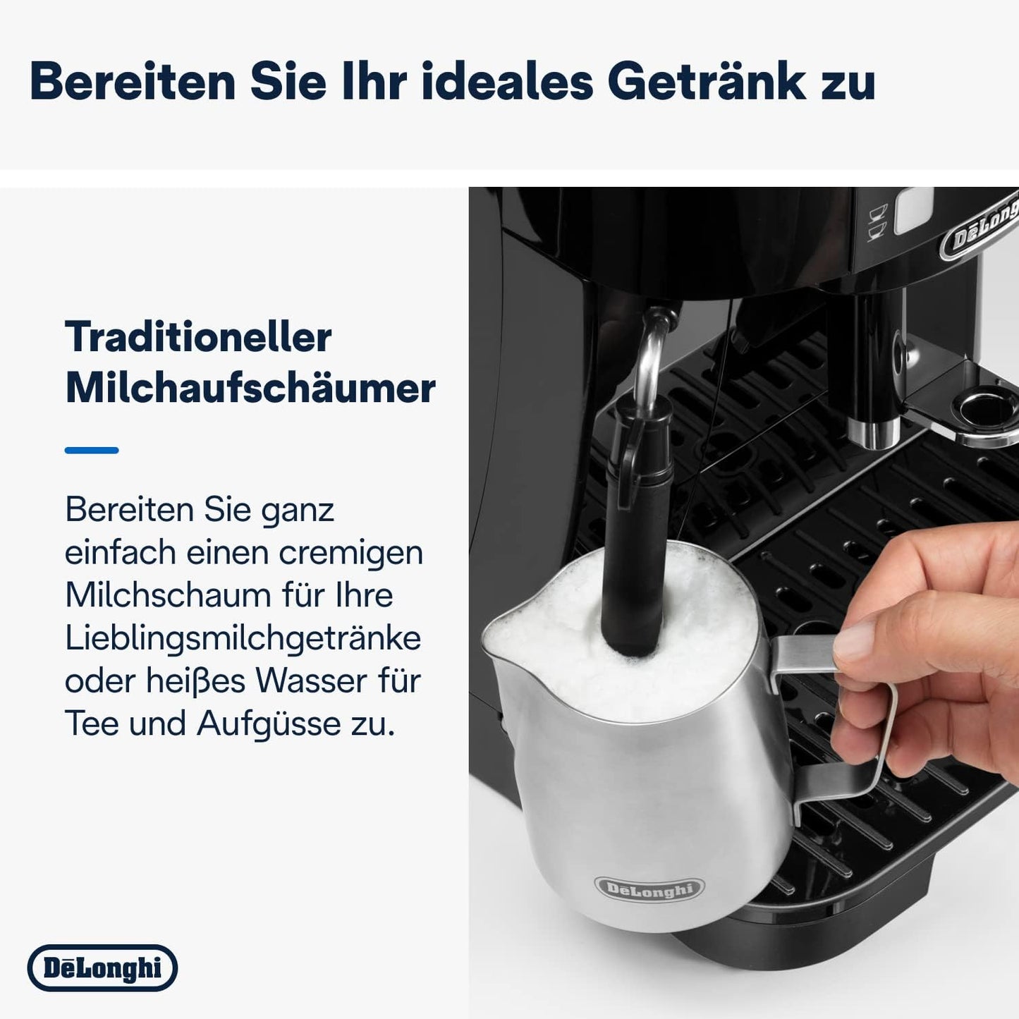 De'Longhi Magnifica S ECAM11.112.B Fully Automatic Coffee Machine – Grinder, Milk Frother, 2-Tassen, Black