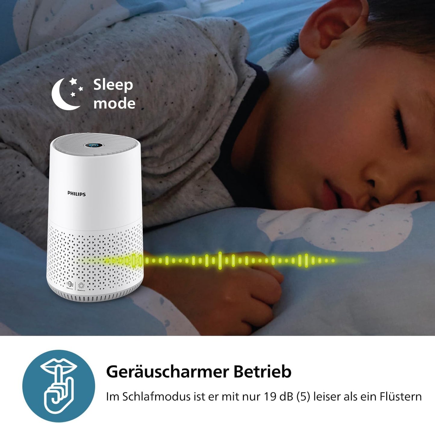 Philips AC0651/10 Air Purifier 44m² – NanoProtect HEPA, AeraSense, 19dB, 12W, CADR 170m³/h, Air+ App, White