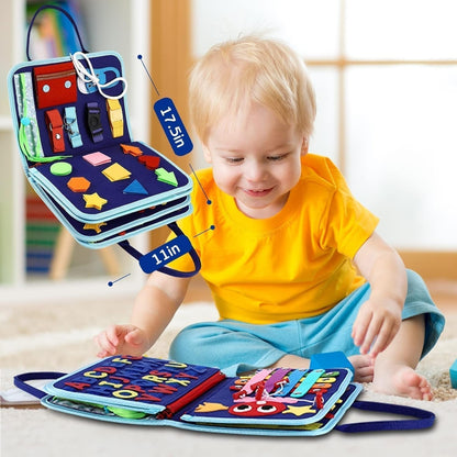 Bright Minds Montessori Busy Board - Enhanced Learning With Fine Motor Skill Activities