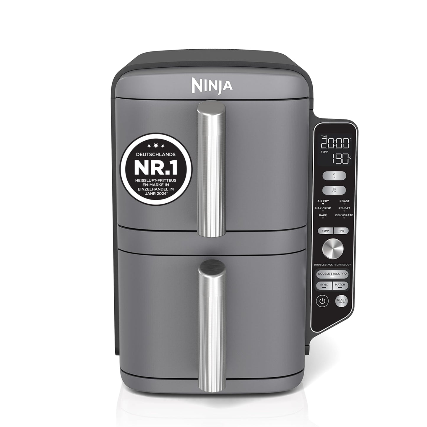 Ninja SL400EUCP Double Stack Air Fryer 9,5L – 4 Ebenen, 6 Functions, 2470W, Copper/Black