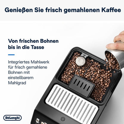 De'Longhi Eletta Explore ECAM452.57.G Fully Automatic Coffee Machine – 40+ Drinks, LatteCrema Hot & Cool, TFT, Grey