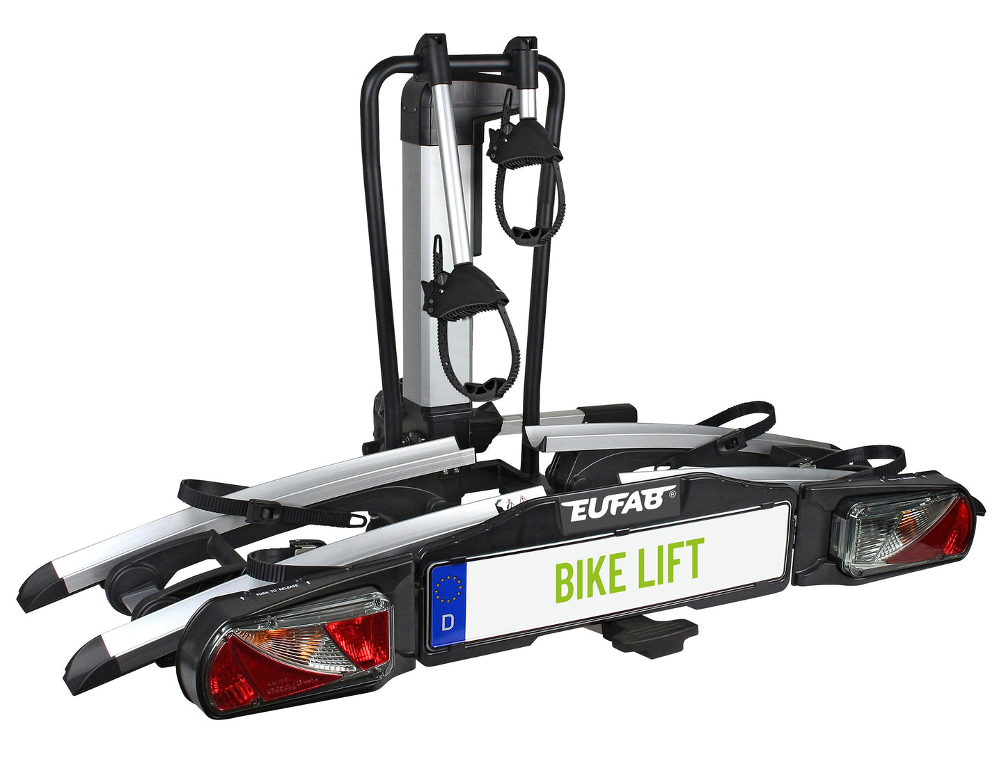 EUFAB PREMIUM 2 Towbar Bike Carrier – 2 Räder, 60kg, E-Bike, Foldable, Lockable, Black
