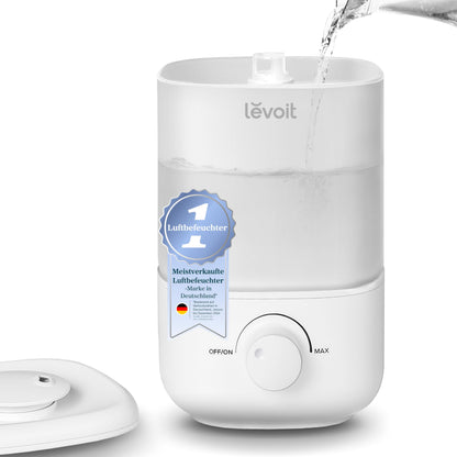 Levoit OasisMist LUH-O451S Humidifier 4,5L – Warm & Kalt, VortexMist, 550ml/h, 26dB, WiFi, Moon White