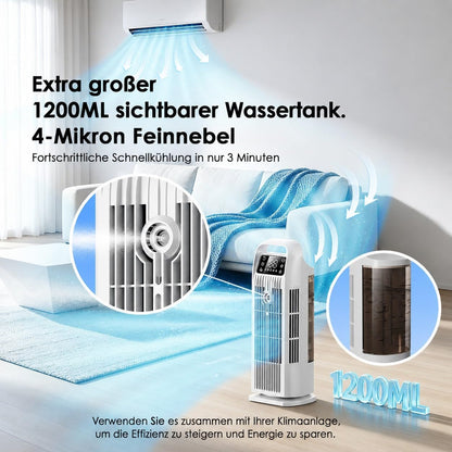Zenolix KF1 Air Cooler 6-in-1 1,2L – 36W, 7 m/s, 120° Oscillation, 35 dB, Timer, Remote Control, White