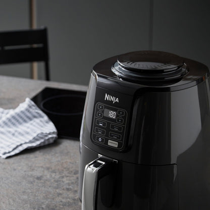 Ninja Air Fryer, 3.8L, 4-in-1, Uses No Oil, Air Fry, Roast, Reheat, Dehydrate, Non-Stick, Dishwasher Safe Basket, Cooks 2-4 Portions, Digital, Grey & Black, AF100UK