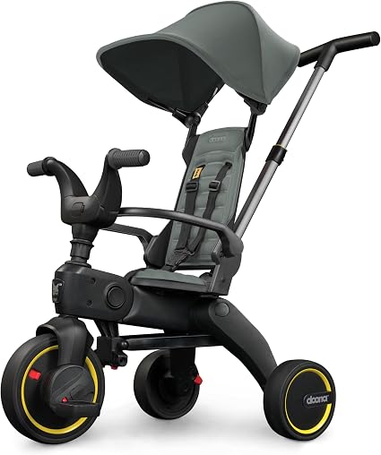 Doona Liki Baby Trike S1 - Foldable Trike With Parent Handle Multi-Position Recline And UPF Fifty Plus Canopy