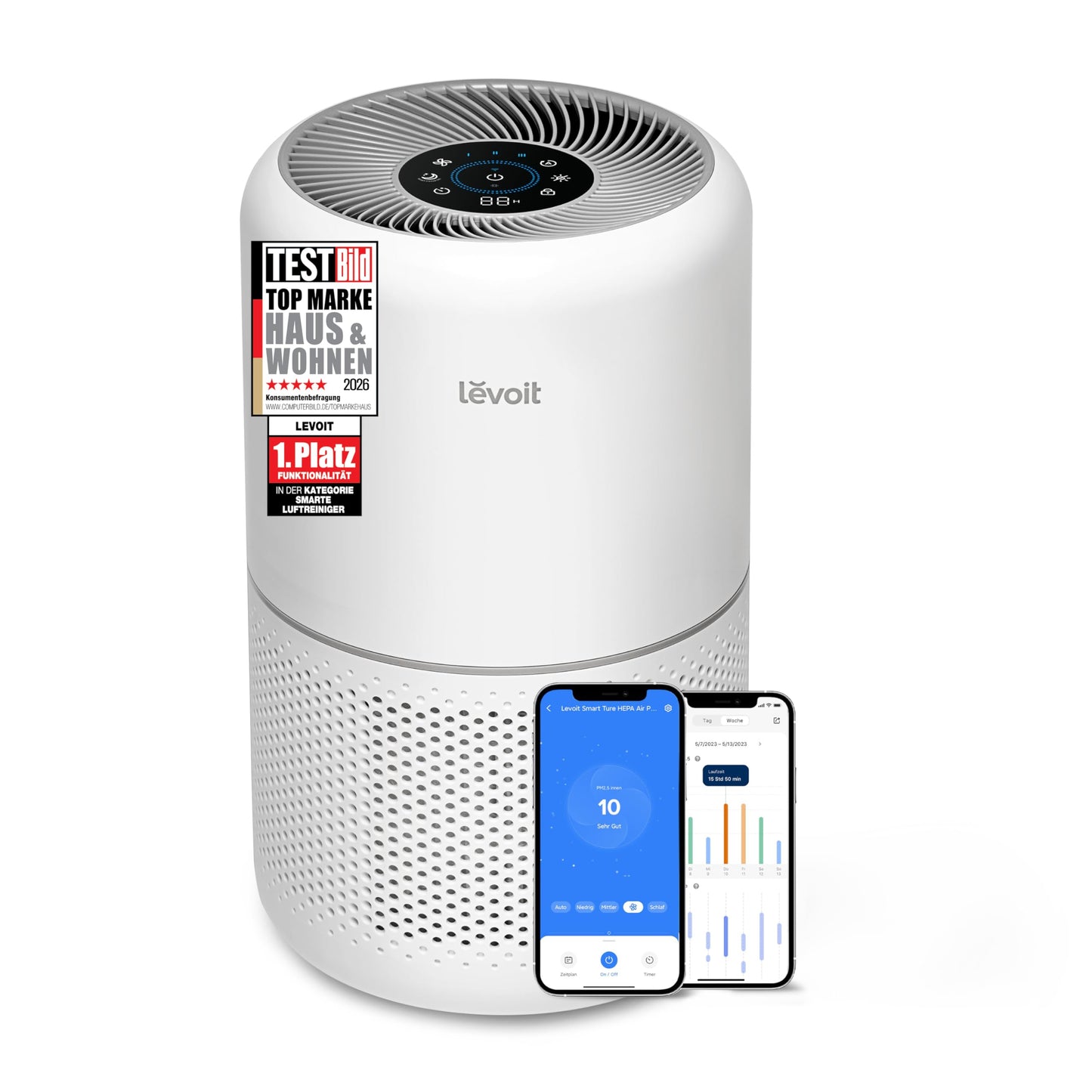 Levoit Vital 200S Smart Air Purifier 416m³/h – HEPA 99,97%, 87m², Pet Mode, 24dB, Alexa, White/Black