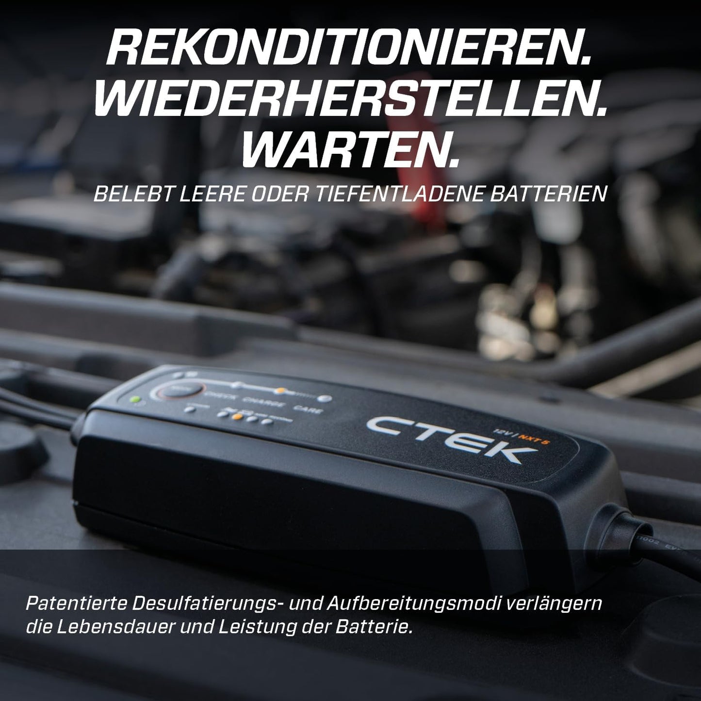 CTEK 40-659 Battery Charger 12V 5A – LiFePO4 & Blei, Desulfatierung, AGM, Temperaturkompensation