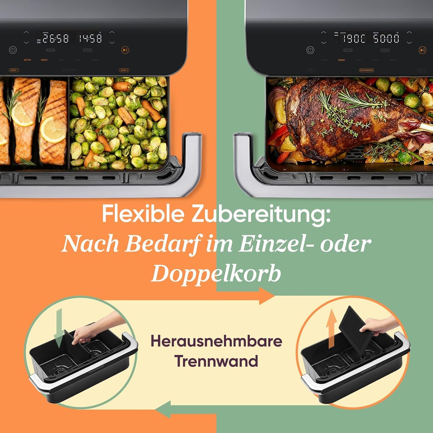 Cosori TF102S DualBlaze Air Fryer 10L – 3D Heater, NTC-Sensor, 240°C, WiFi, 2800W, Black