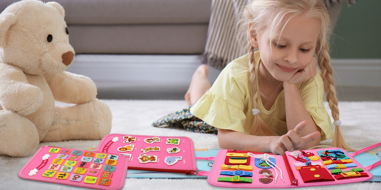Bright Minds Montessori Busy Board - Enhanced Learning With Fine Motor Skill Activities