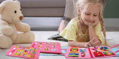 Bright Minds Montessori Busy Board - Enhanced Learning With Fine Motor Skill Activities